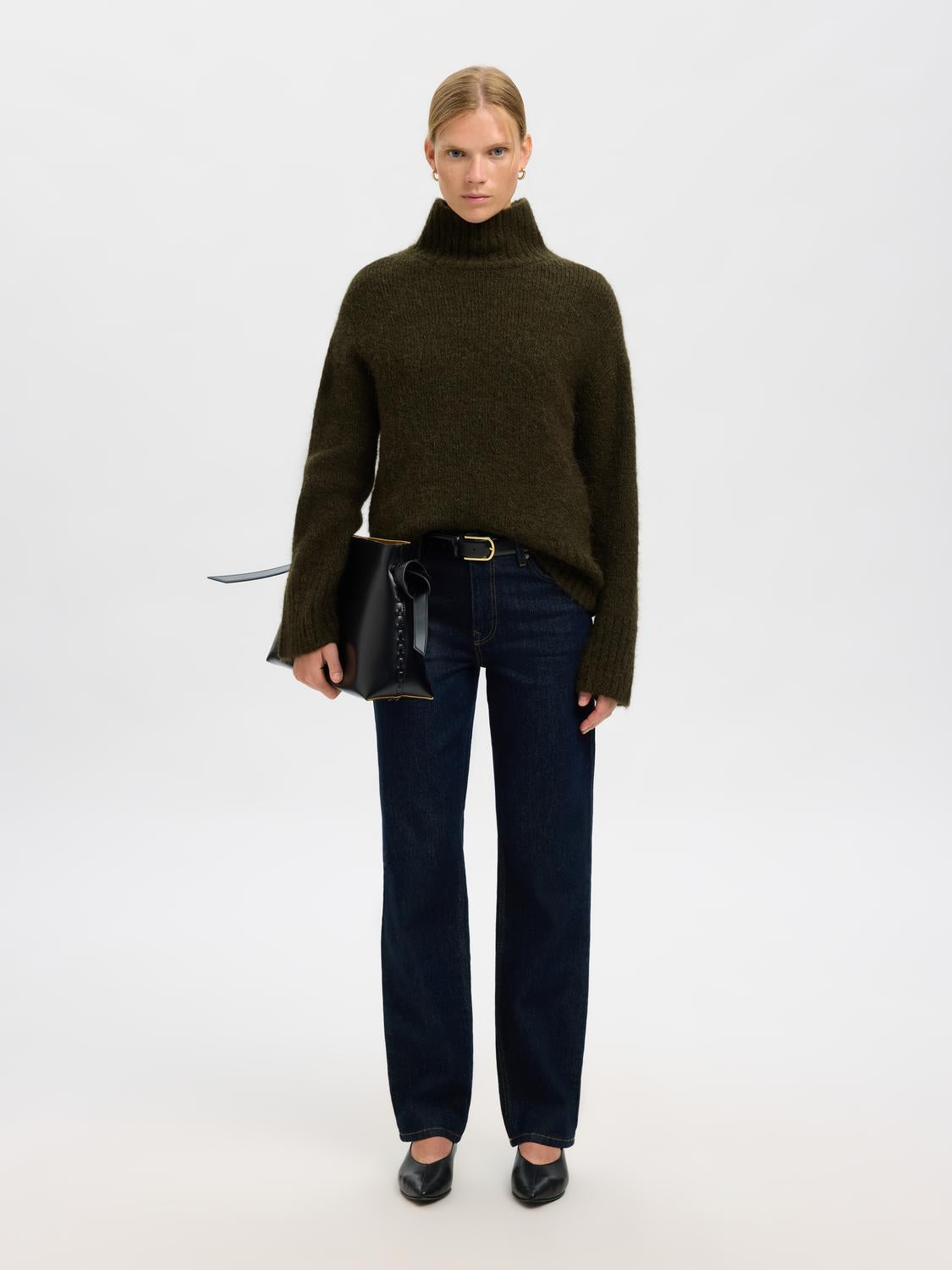 Slfgabriella Ls Knit High Neck Noos