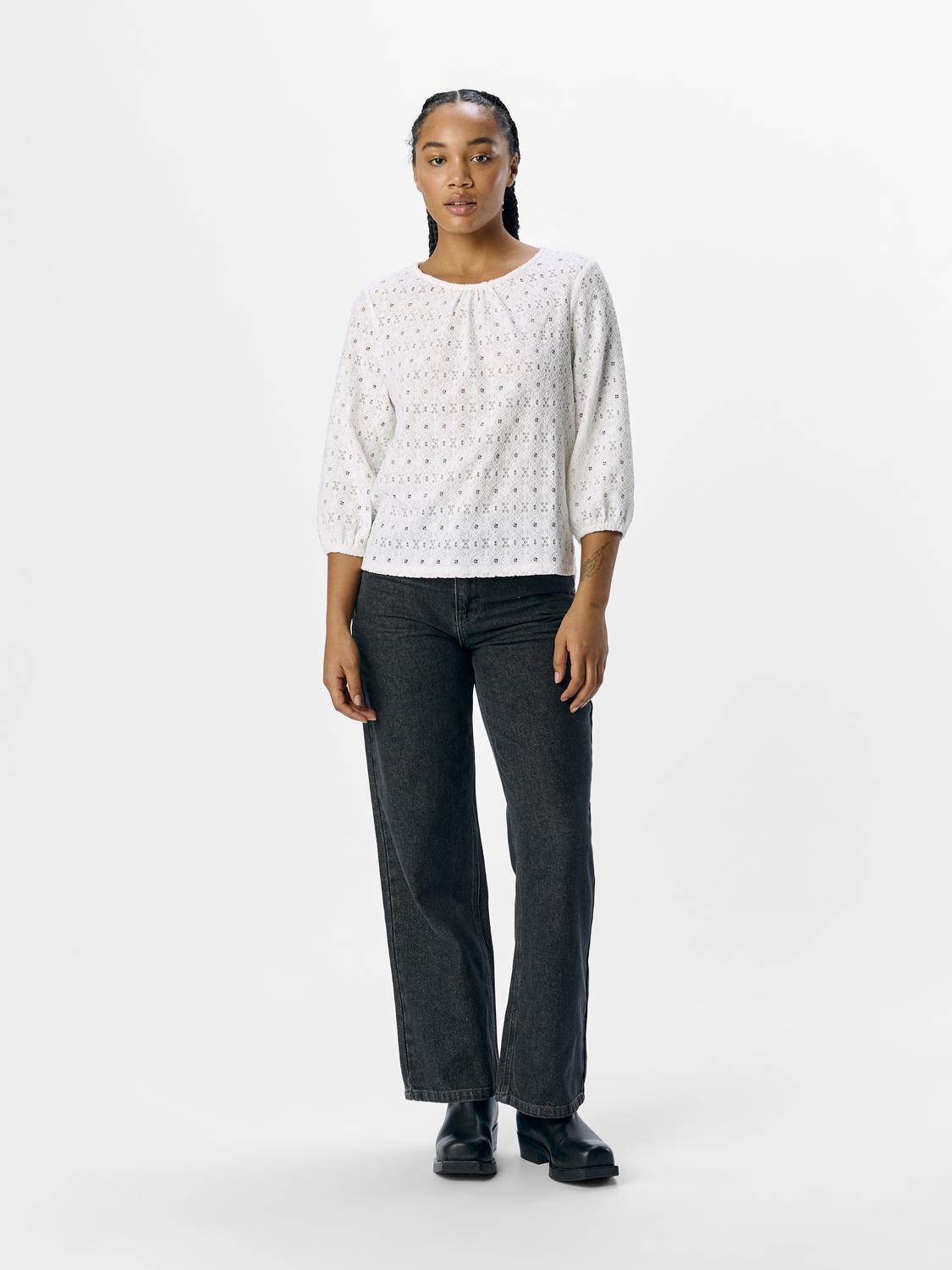 Laila 3/4 RE Top - Hvit