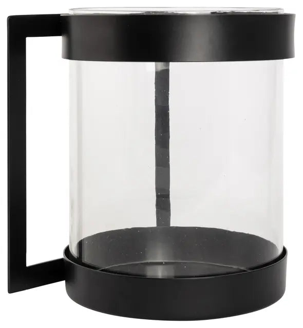 Vila vegglykt svart med glass