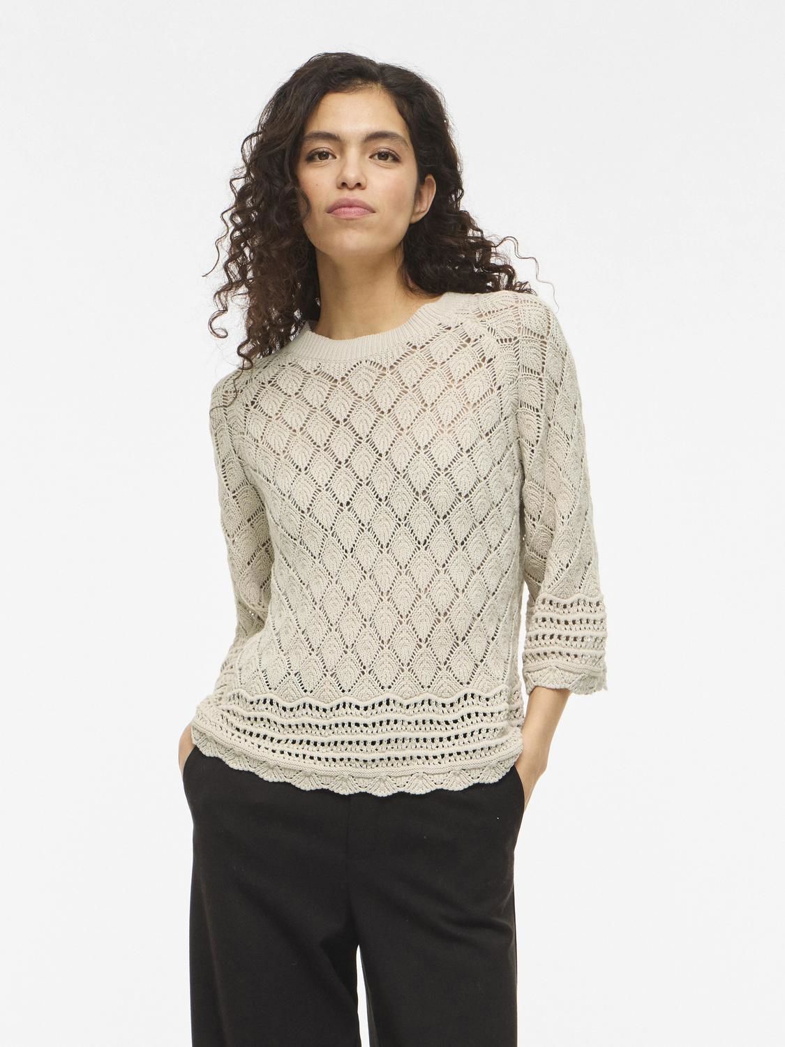Vievie O-Neck 3/4 Knit Top