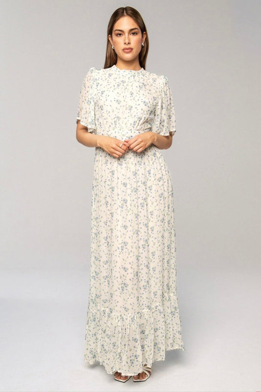 Heena Dress Blue Fleur Georgette