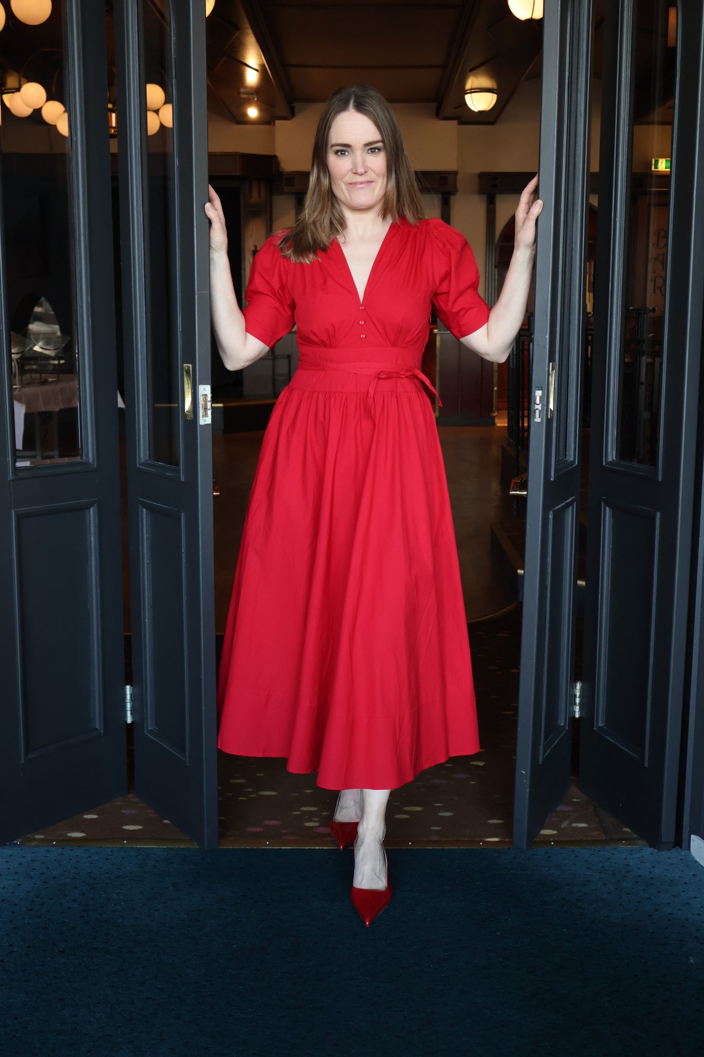 Maria Dress City Red Poplin