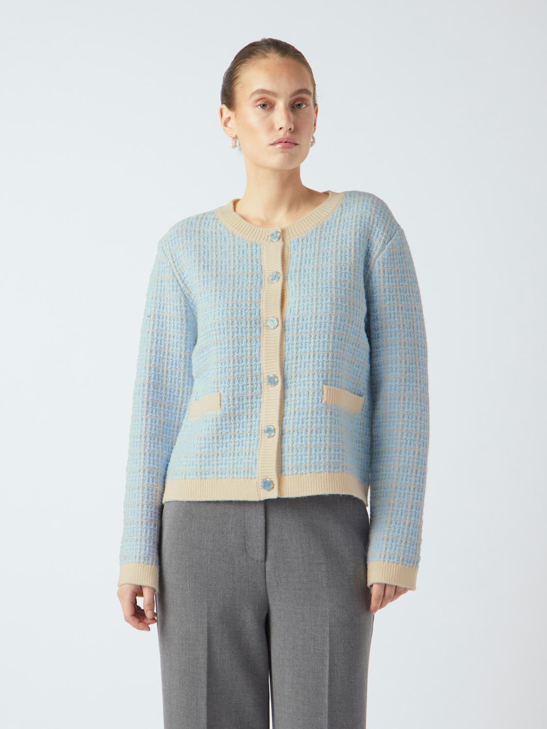 Livia LS Short Knit Cardigan - Clear sky