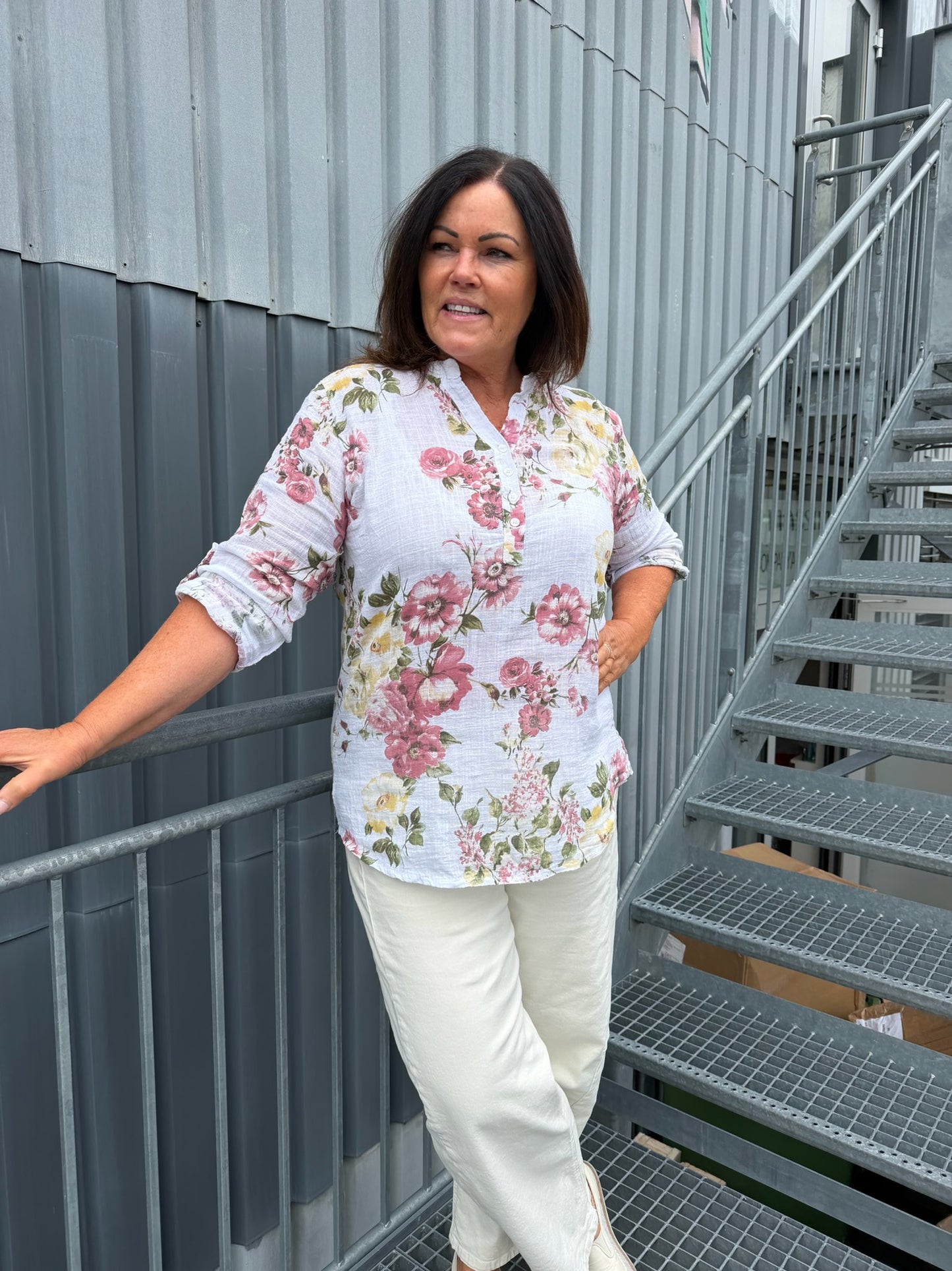 Inger Bomullsbluse, småblomster