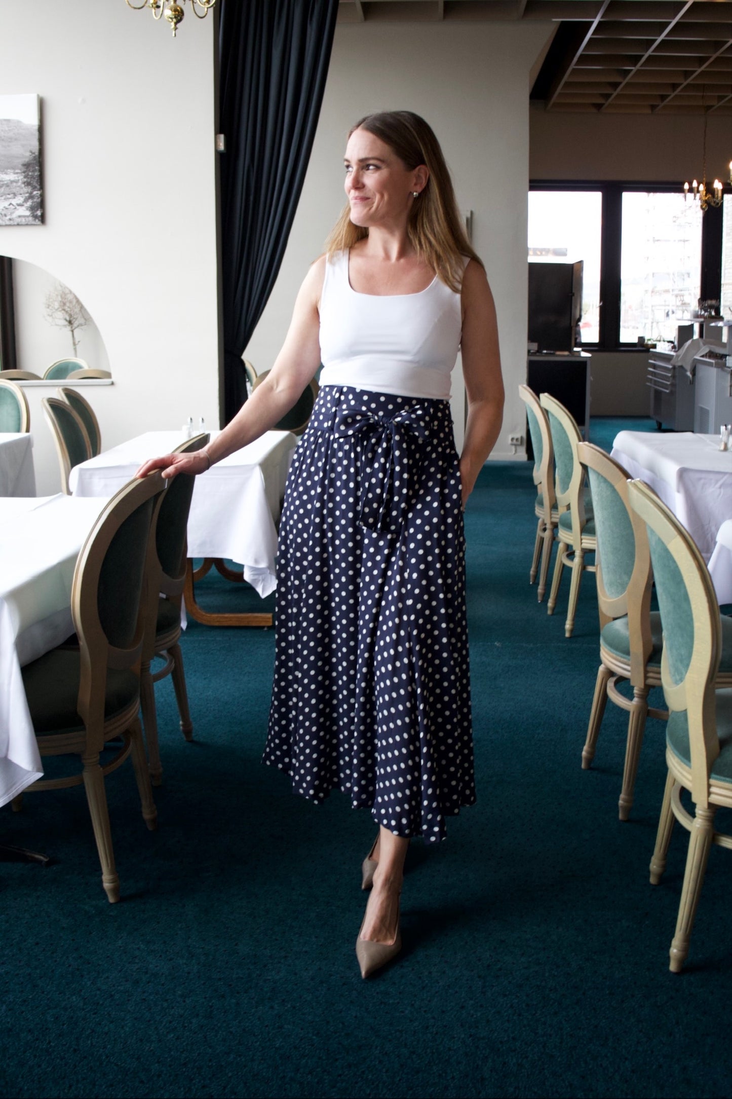 Vanja Skirt Polka Blue