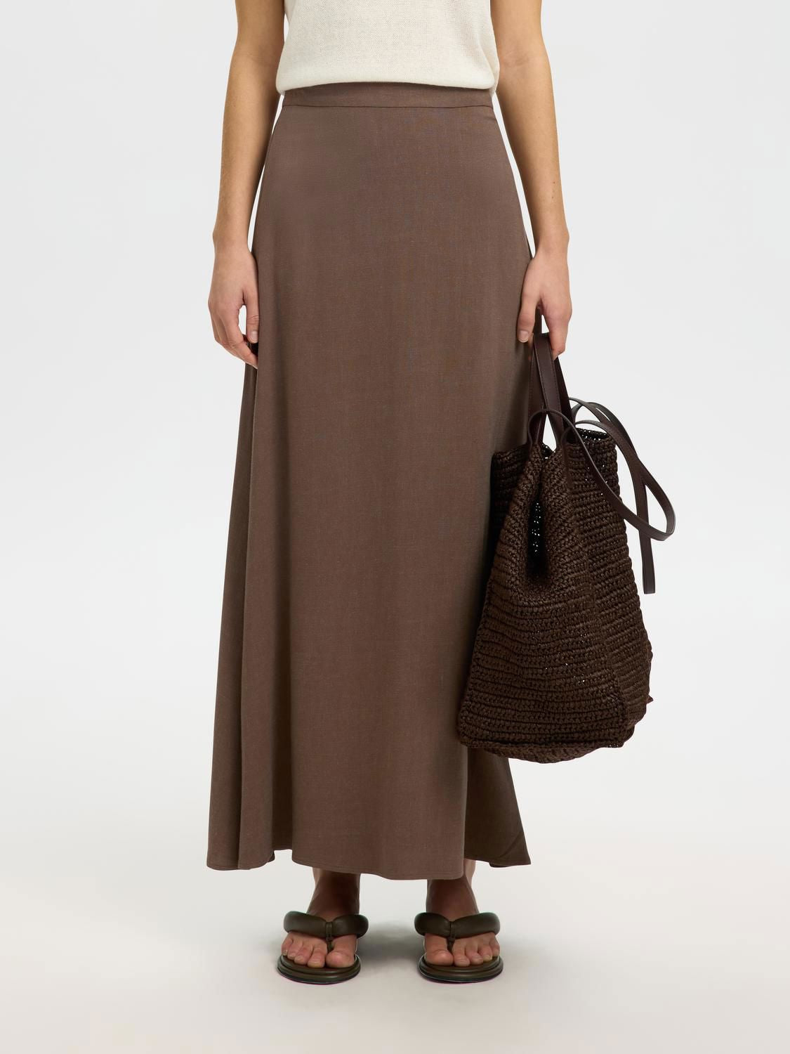 Slwviva Hw Ankle Linen Blend Skirt Noos