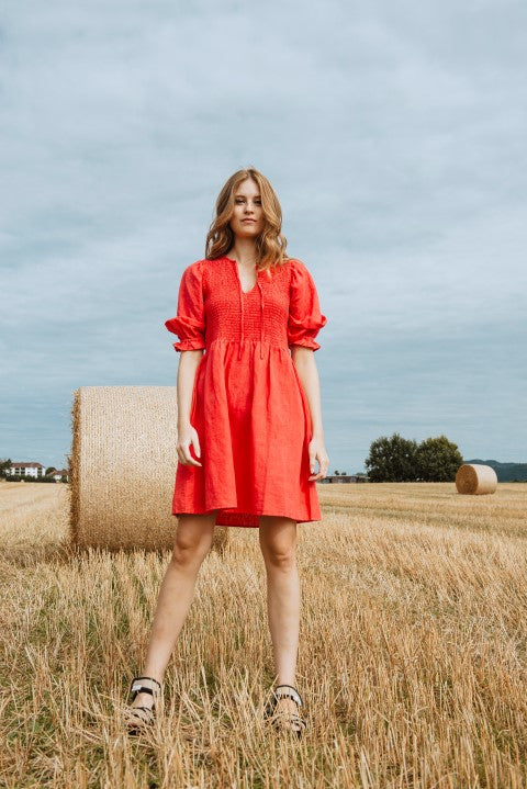 Benita Dress Lipstick Linen
