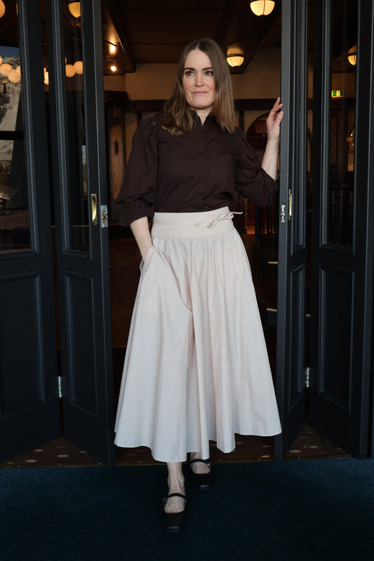 Astrid Skirt Golden Beige Poplin