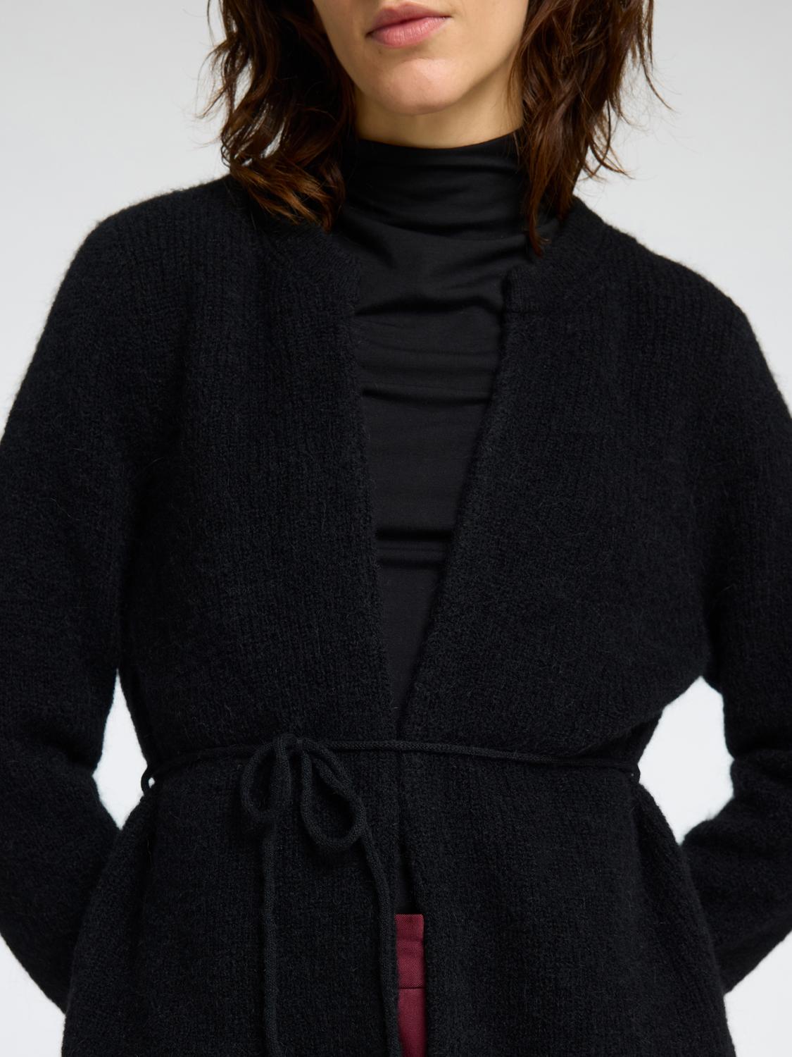 Slfsia Ras Ls Knit Belt Cardigan