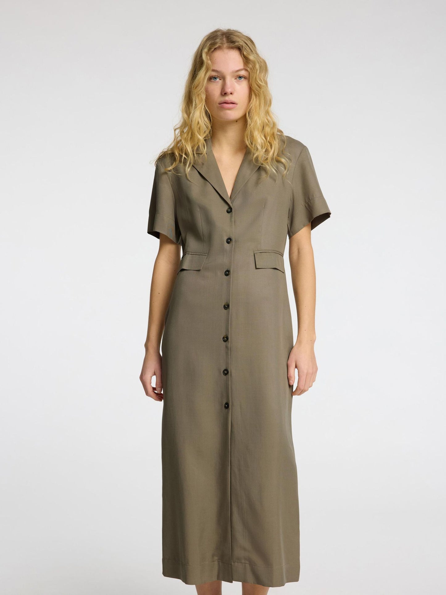 Natuk ss buttoned ankle dress