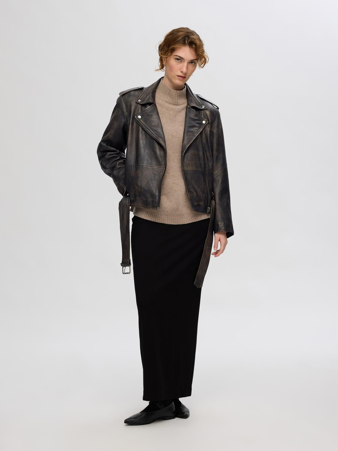 Slfnana Biker Leather Jacket