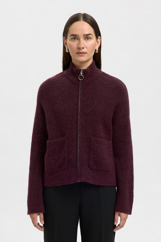 Slfsia Ras Ls Knit Zipper Cardigan Noos