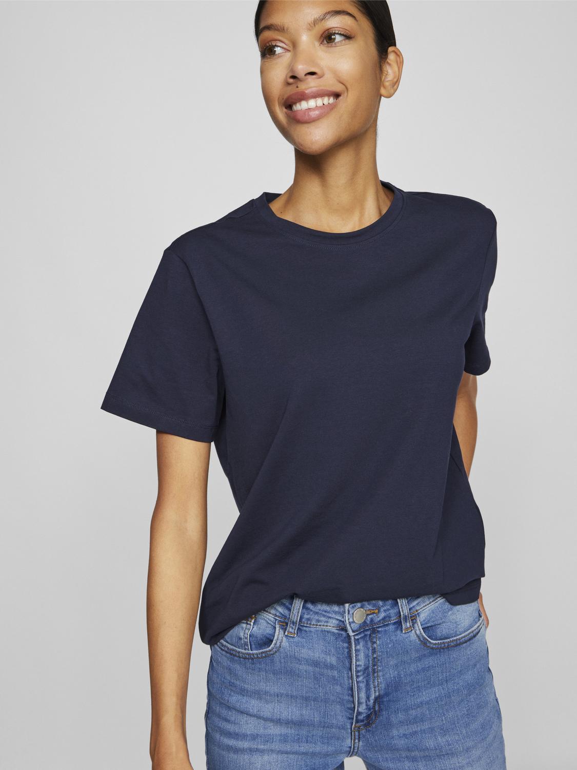 Nora T-skjorte med rund hals - Navy Blazer