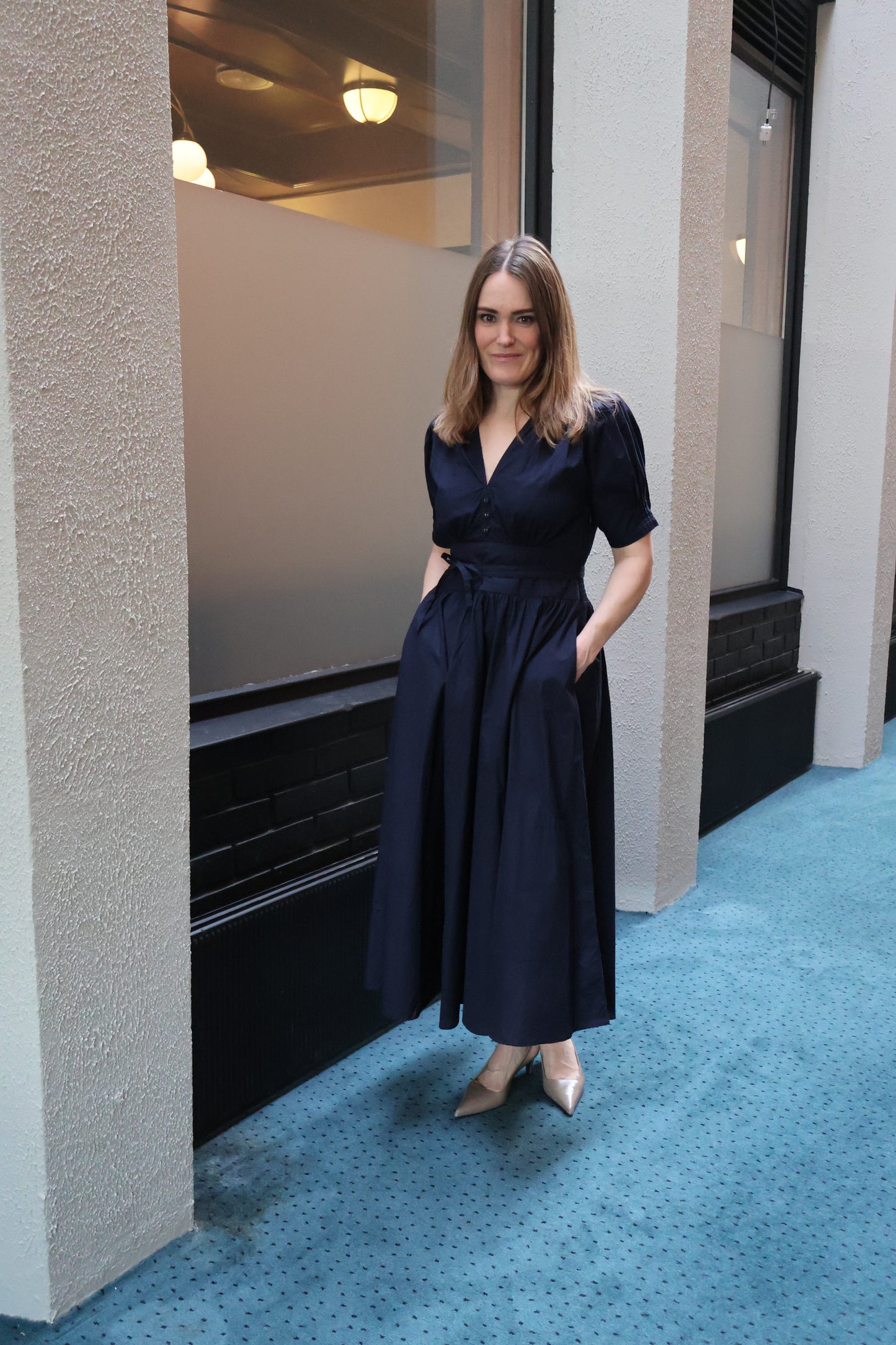 Maria Dress Marine Poplin
