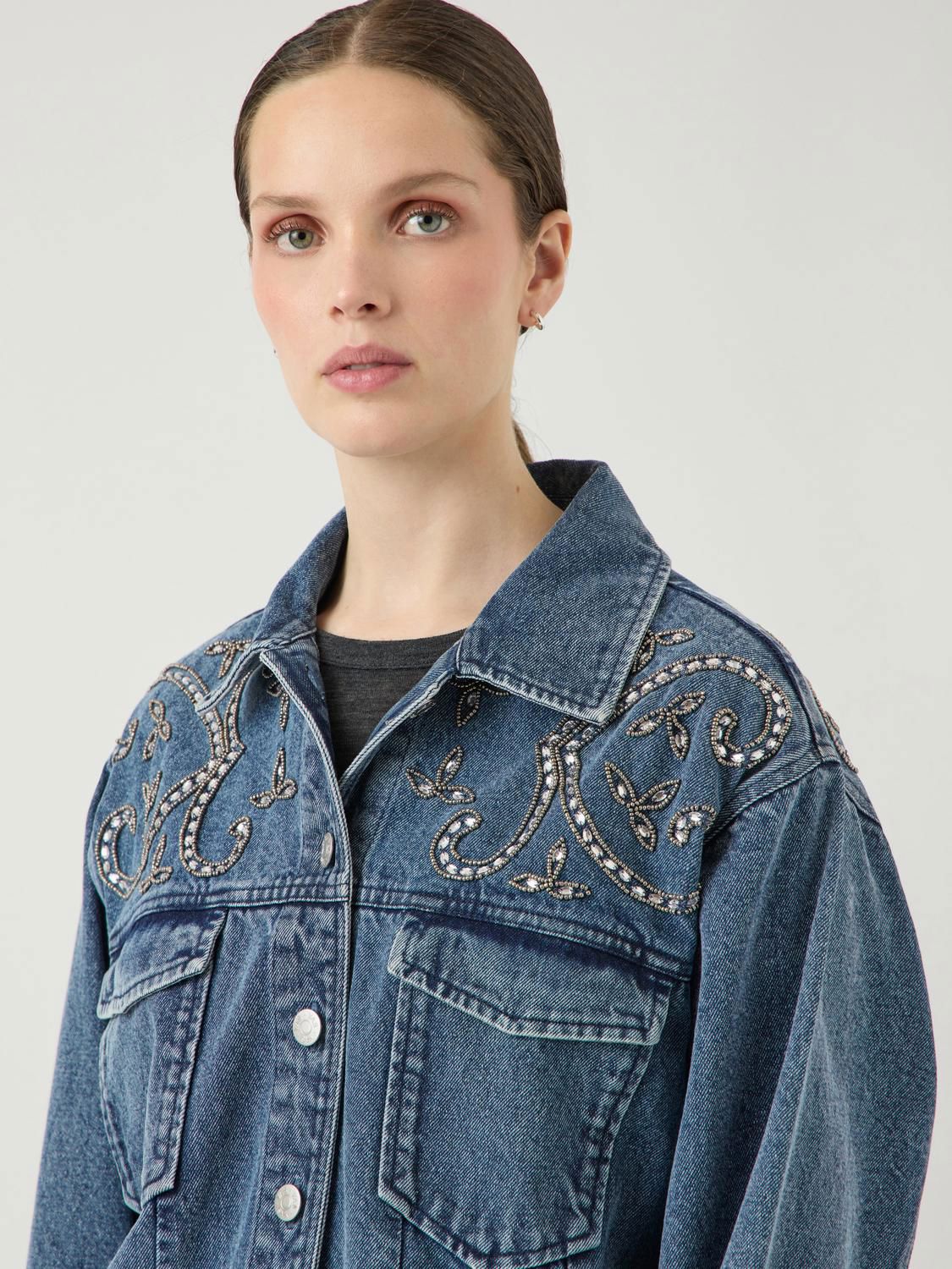 Yasvision Ls Denim Emb Jacket - Fest