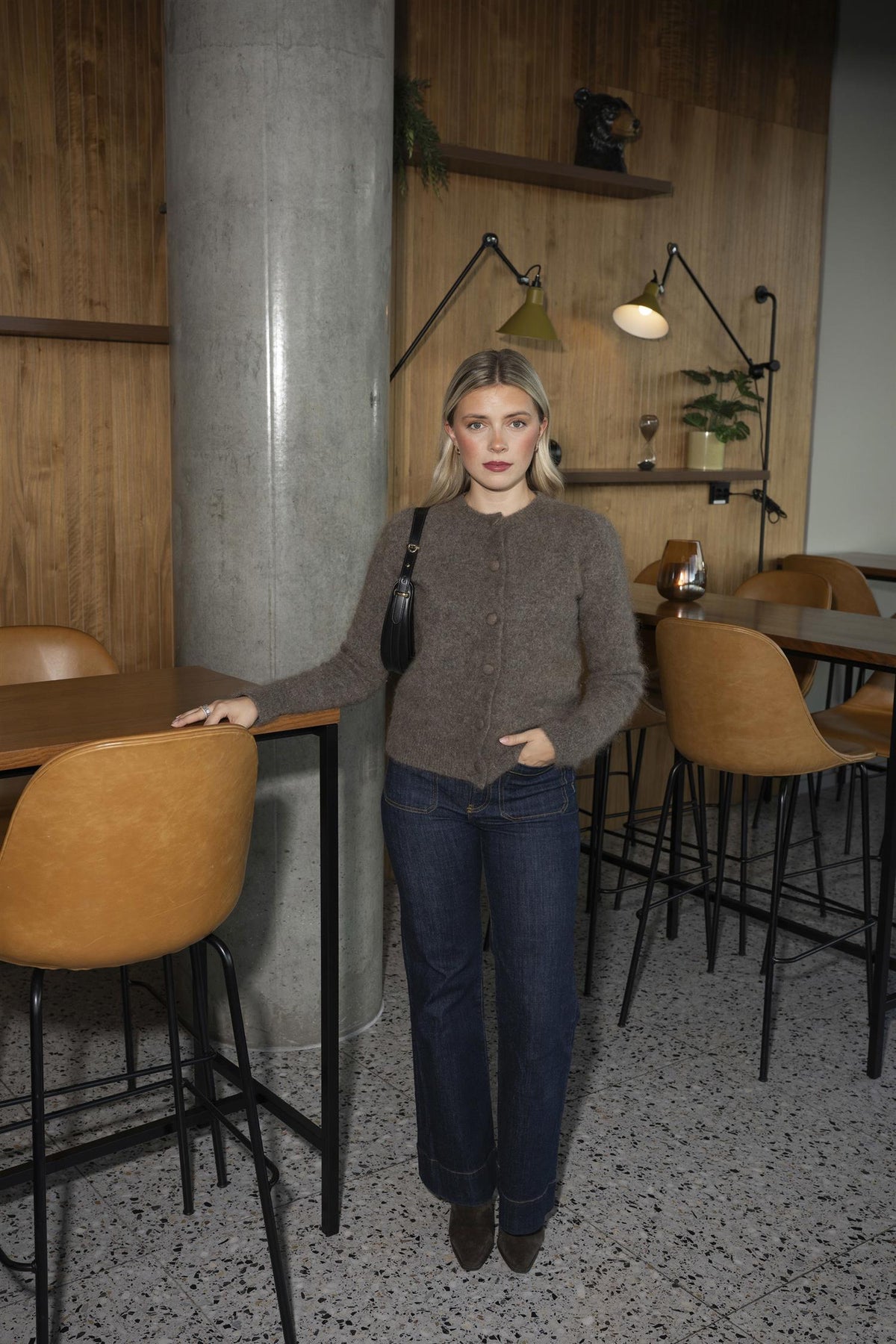Ulla Mohair Cardigan Taupe