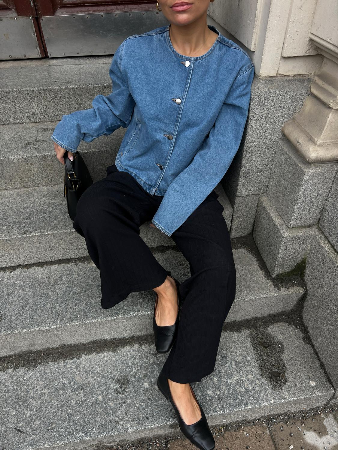 Reba Long Sleve O-neck denim jakke