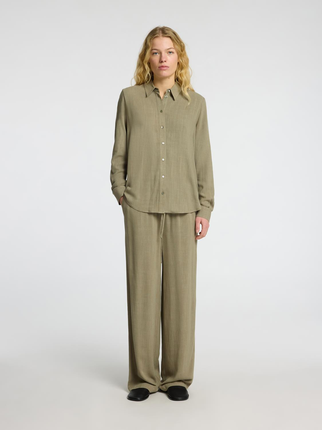 Slfviva-gulia hw long linen pant