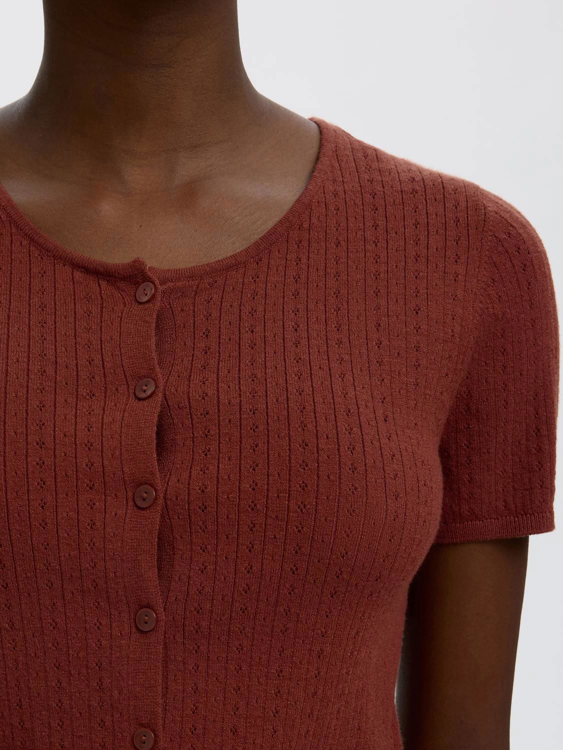 Slfhelle Pointel Ss Knit Cardigan