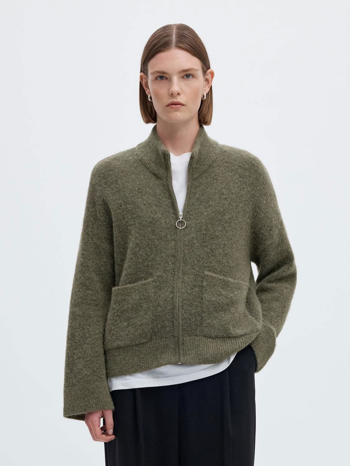 Slwsia Ras Ls Knit Zipper Cardigan Noos