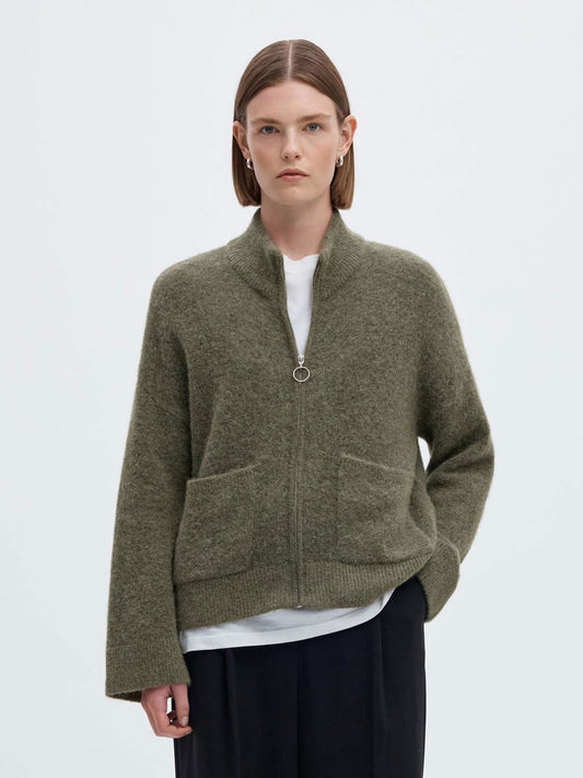 Slwsia Ras Ls Knit Zipper Cardigan Noos