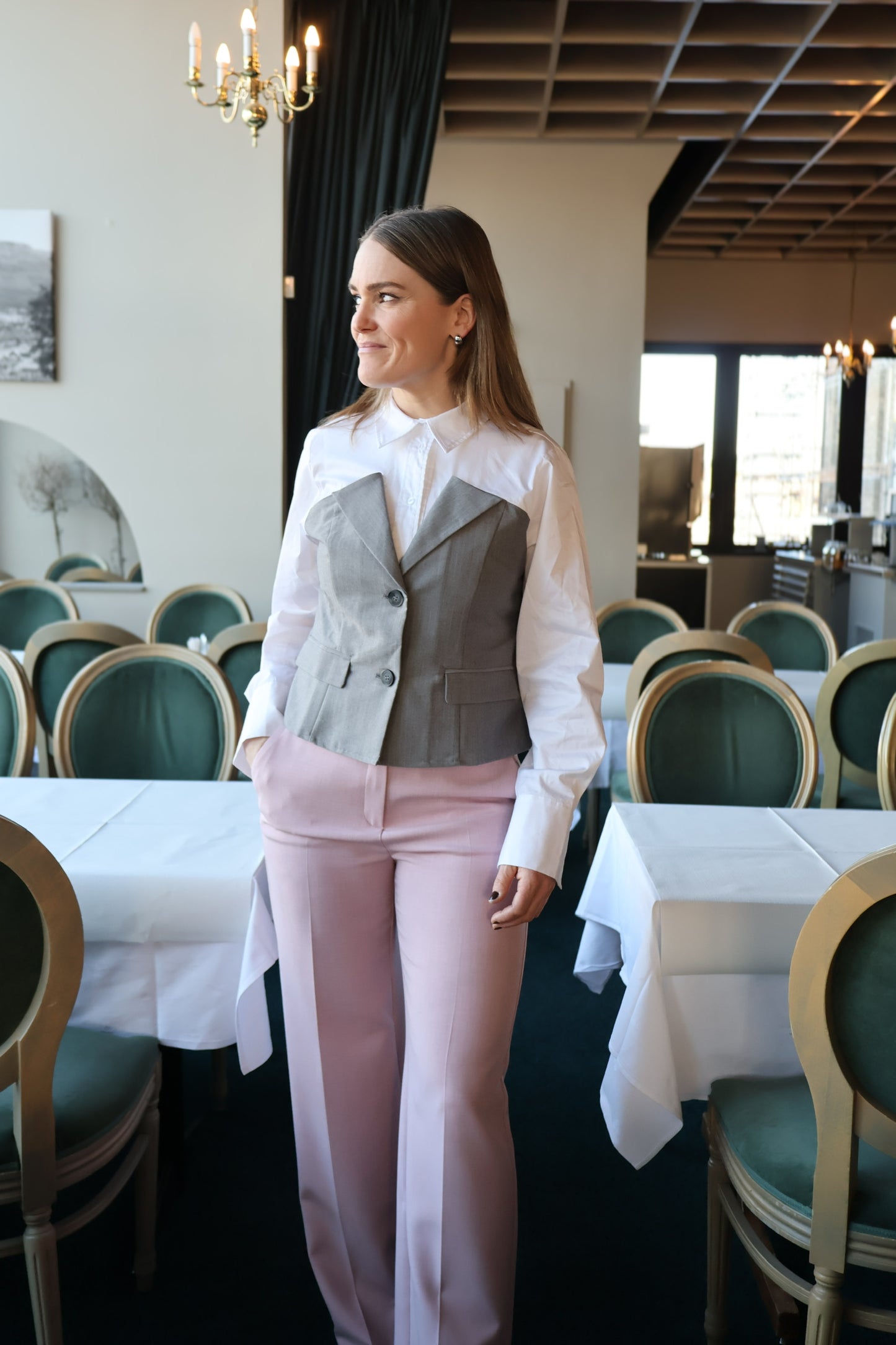 Pollycc Corsage Mix Shirt