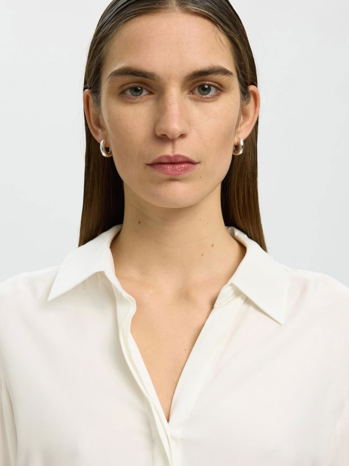 Slwjonna Reg Ls Open Collar Shirt Noos