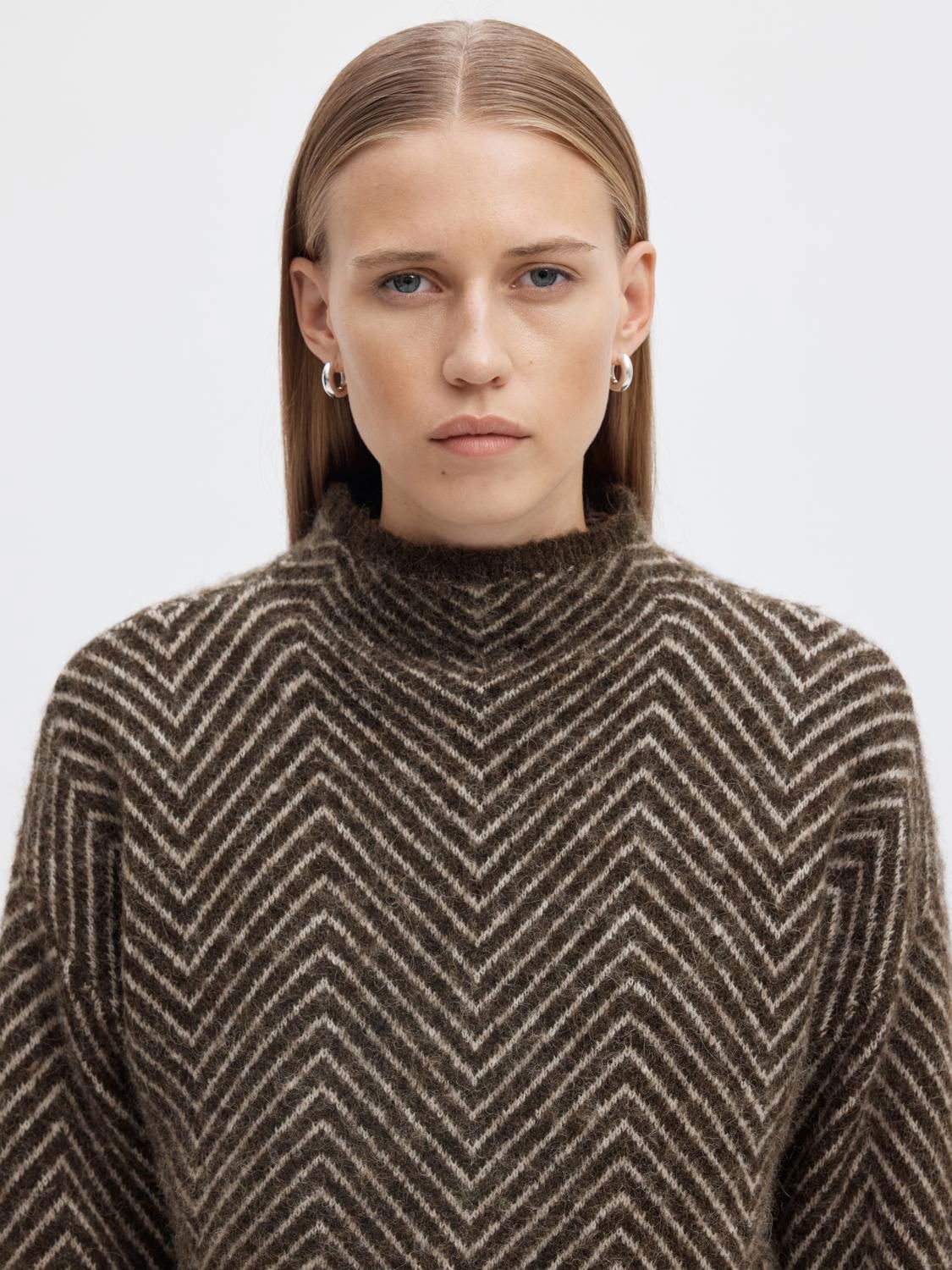 Slwlulu Ls Herringbone Knit High Neck