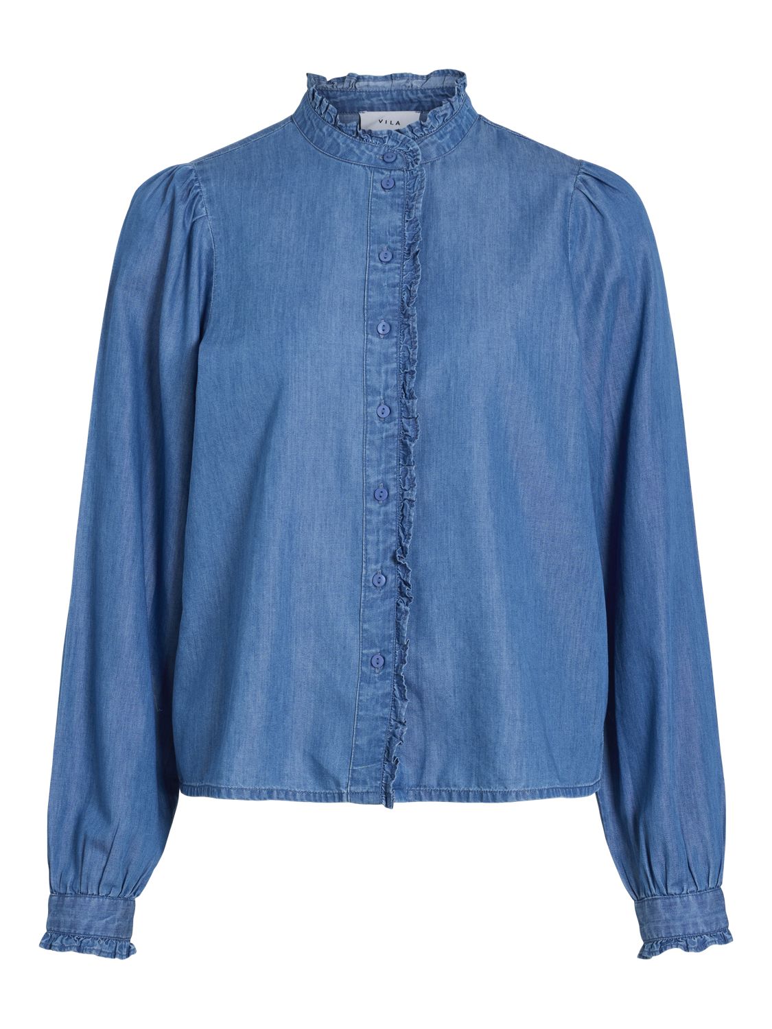 Vialari L/s Flounce Denim Shirt