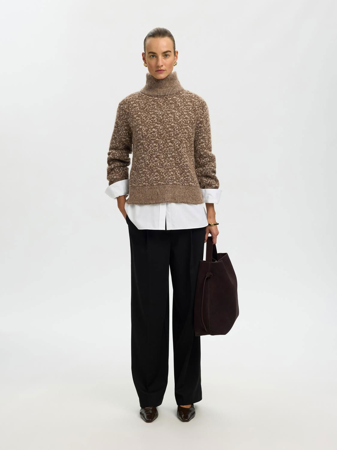 Slwlulu Duo Ls Knit High Neck Noos