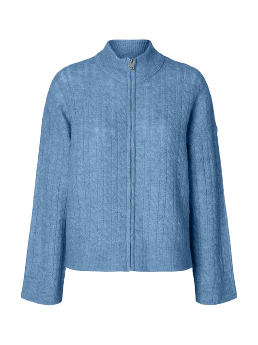 Slwlulu Cable Ls Knit Zipper Cardigan