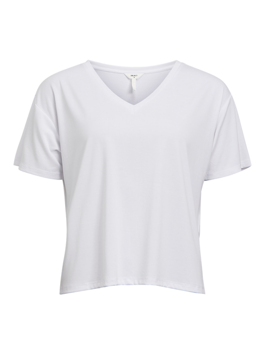 Annie RE S/S V-neck top - Hvit