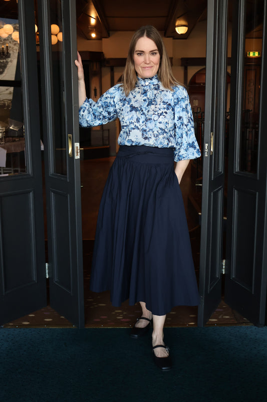 Astrid Skirt Marine Poplin