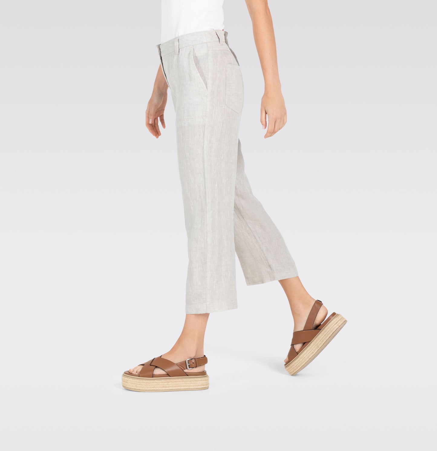 NORA cropped fog grey melange