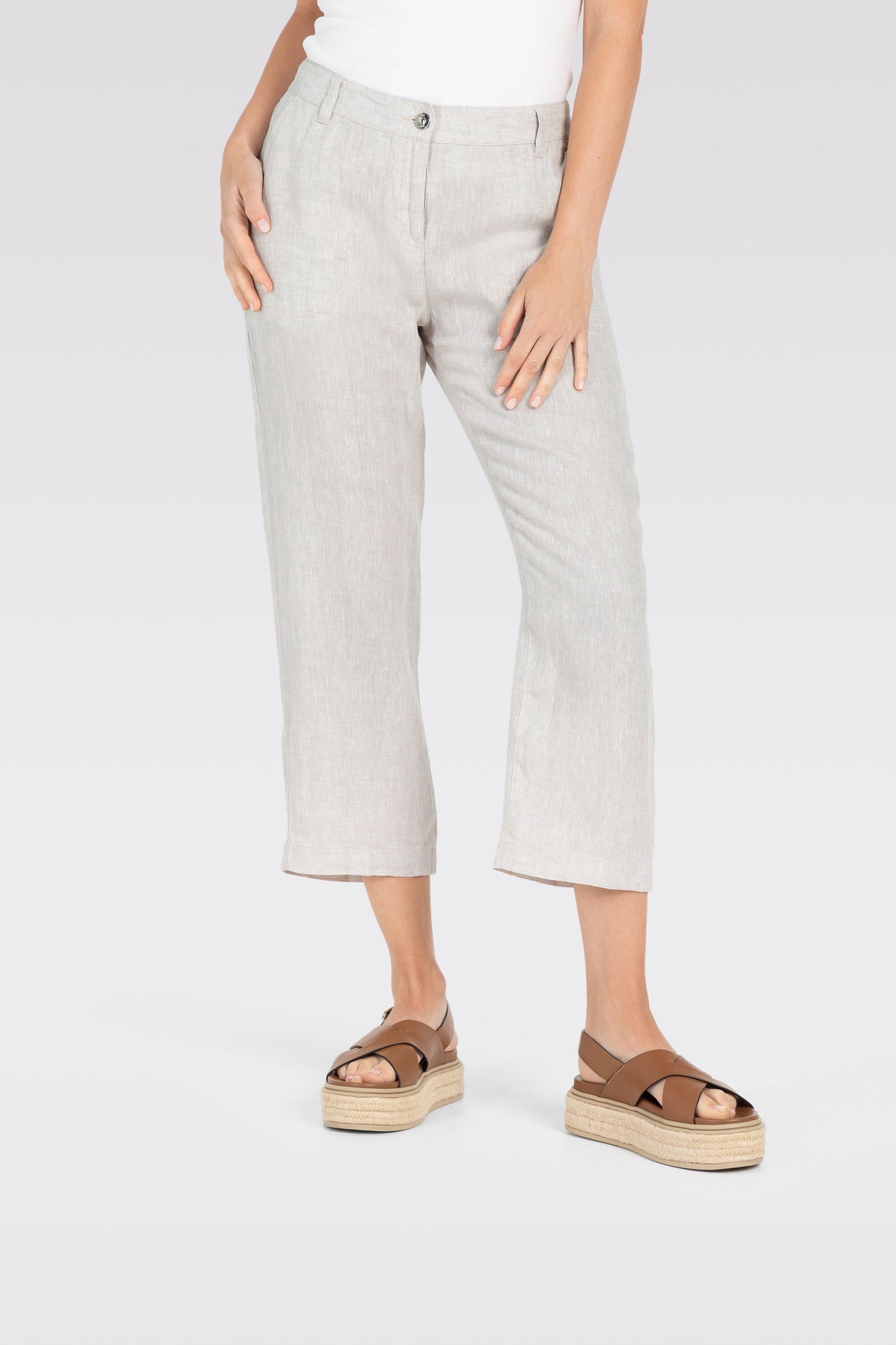 NORA cropped fog grey melange