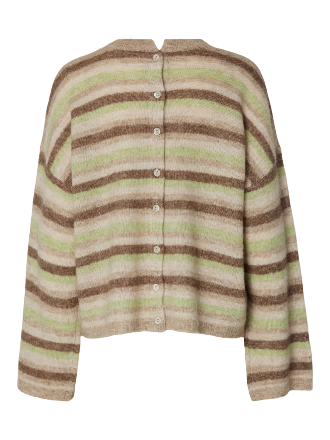Slflulu Ls Knit Button O-Neck