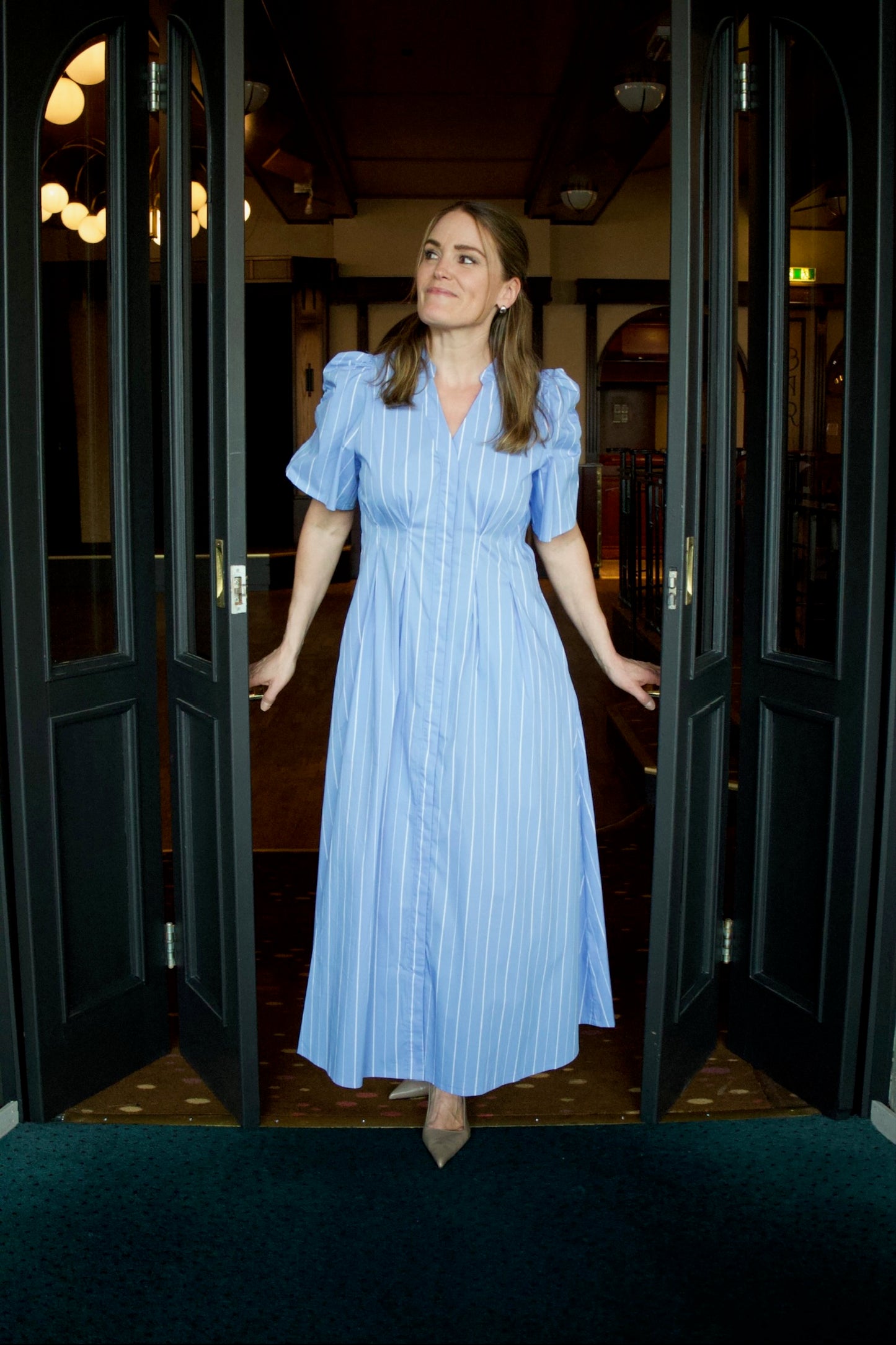 Terancc Stripe Pleat Dress