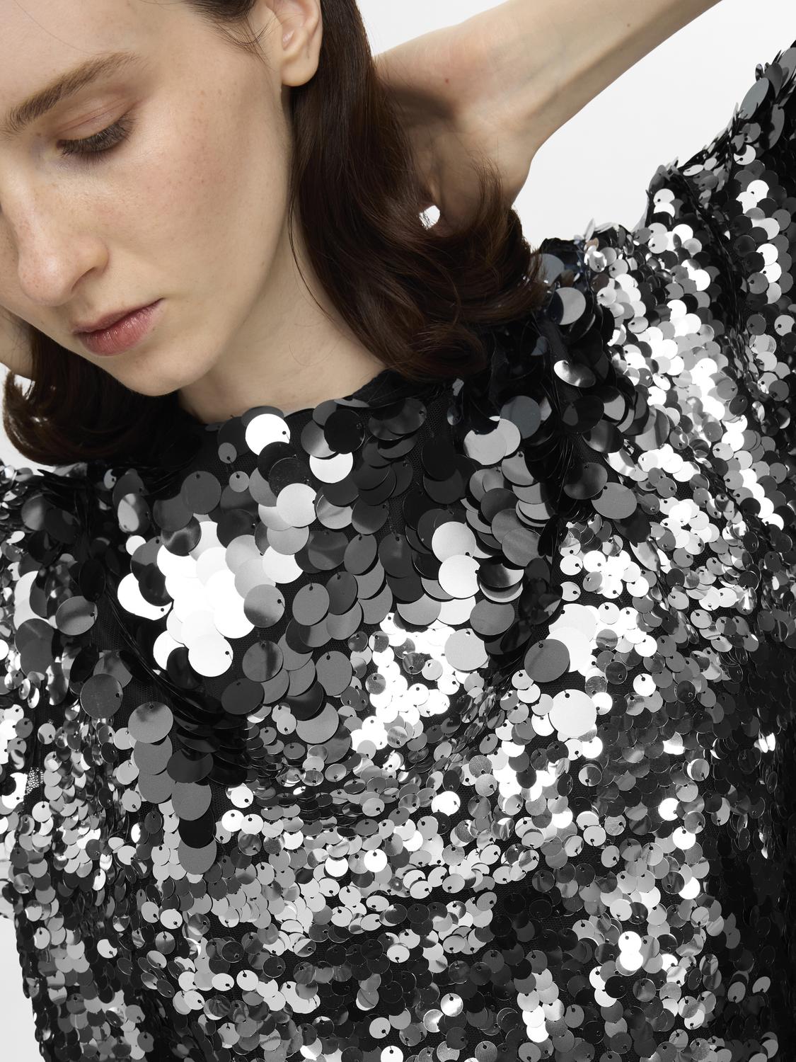 Slftana 3/4 sequins top