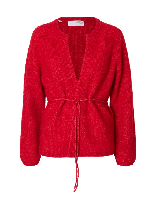 Slfsia Ras Ls Knit Belt Cardigan