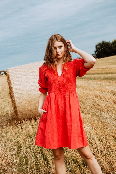 Benita Dress Lipstick Linen