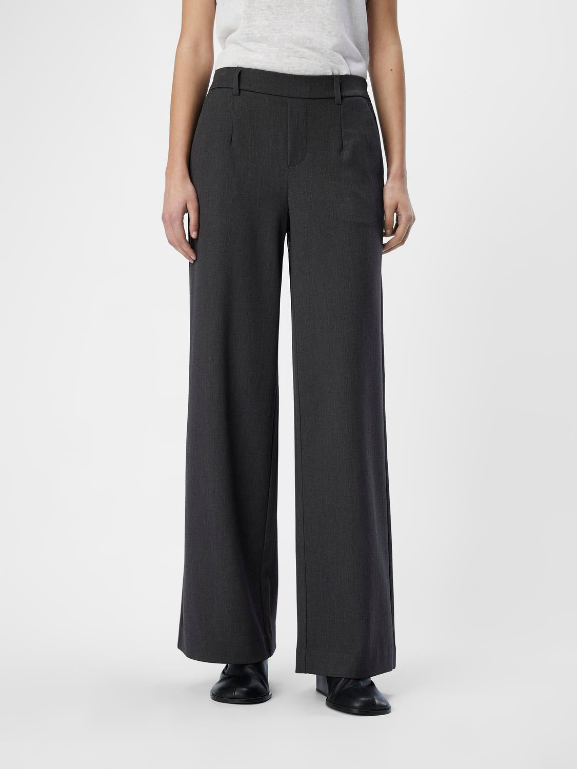 Lisa Wide Pant - Medium Grey Melange