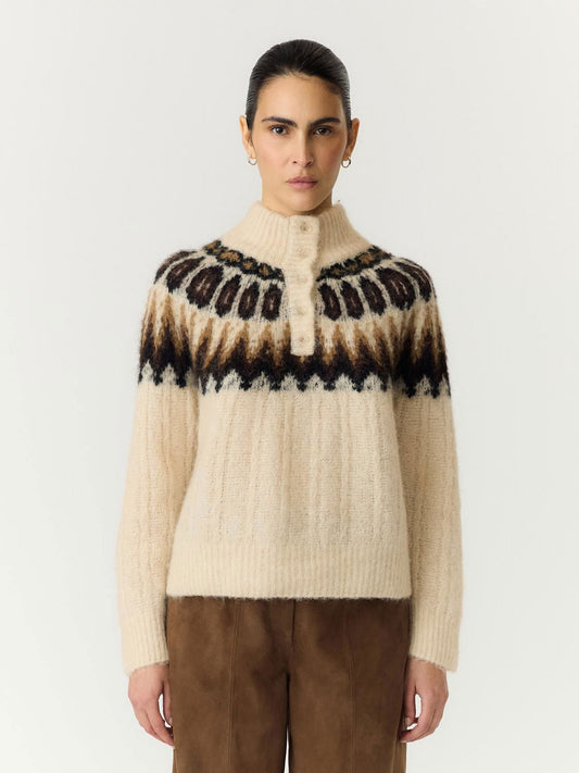 Yasdomina Ls Wool Blend Knit Pullover