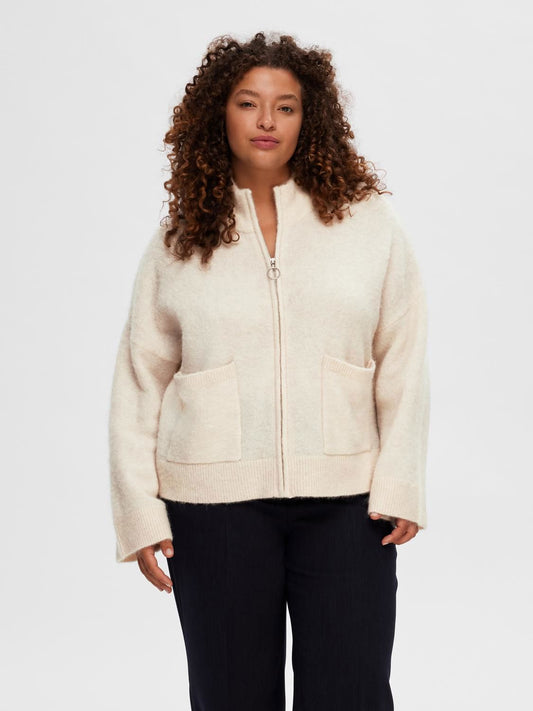Slwsia Ras Ls Knit Zipper Cardigan Noos