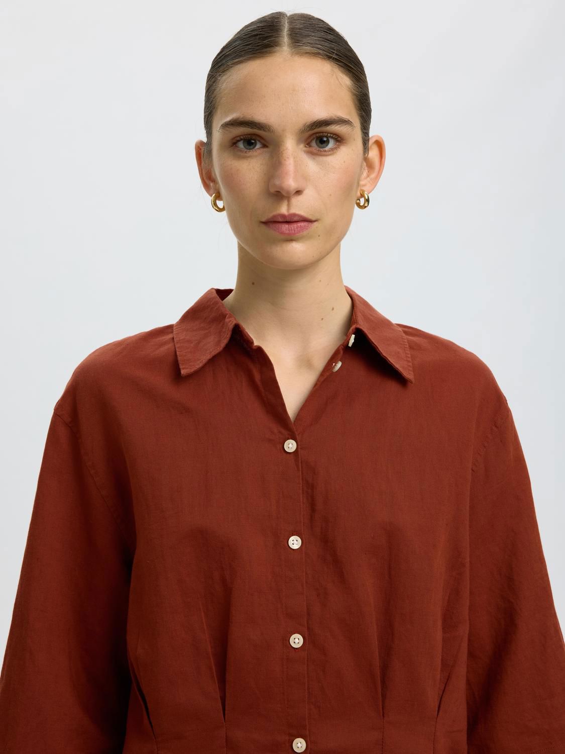 Slfcleo Regular 3/4 Cropped Shirt B