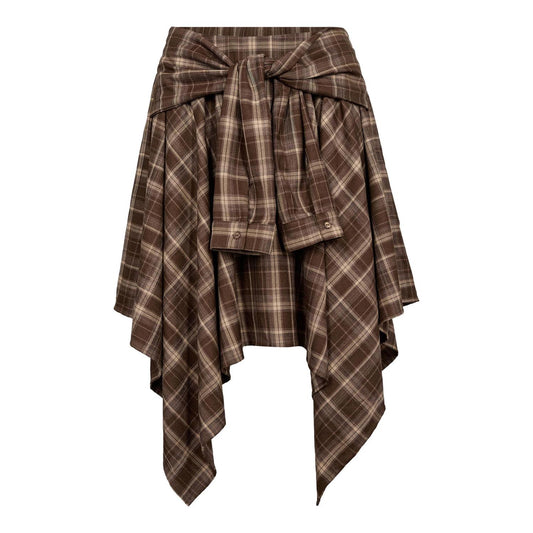 Dagnycc Check Tie Skirt