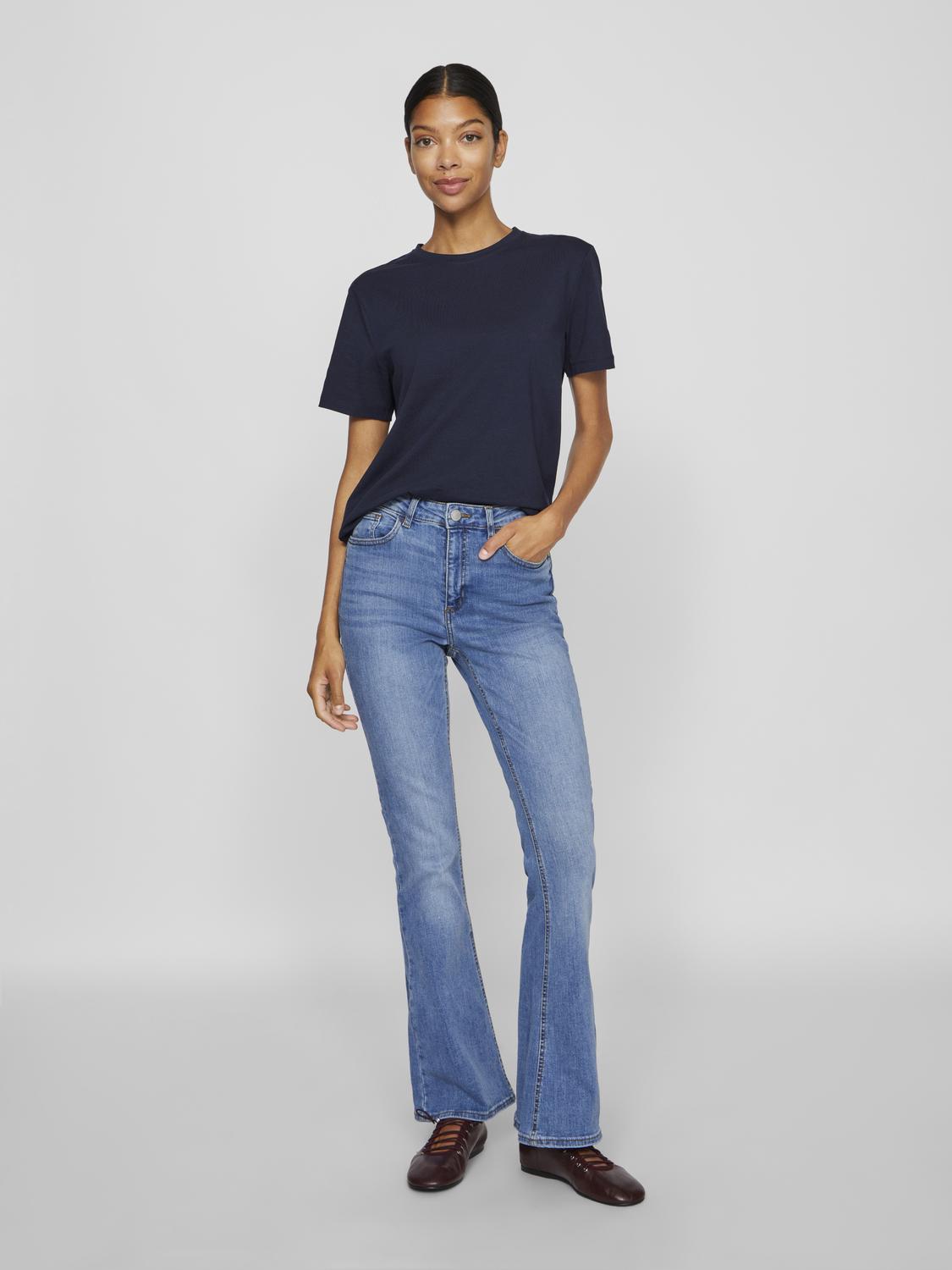 Nora T-skjorte med rund hals - Navy Blazer