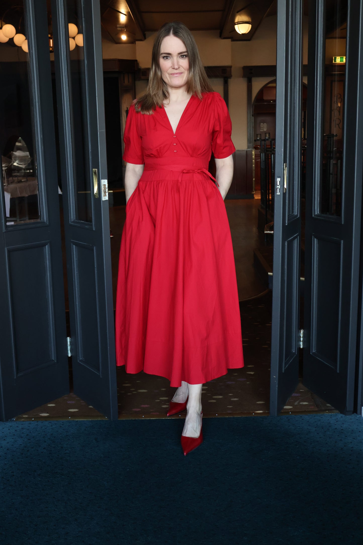Maria Dress City Red Poplin