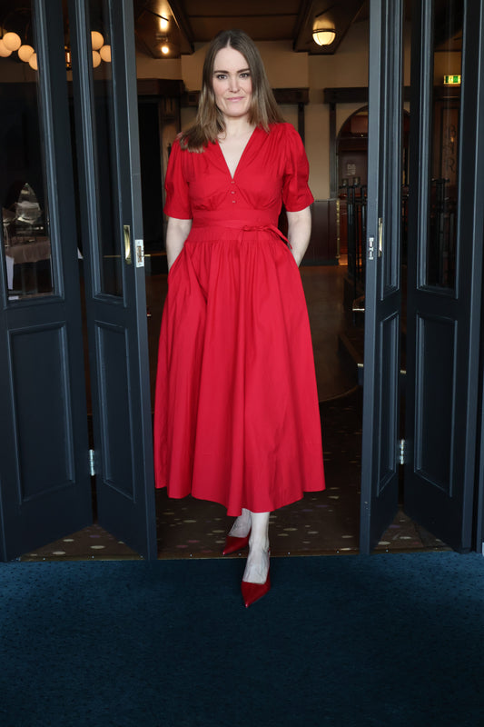 Maria Dress City Red Poplin