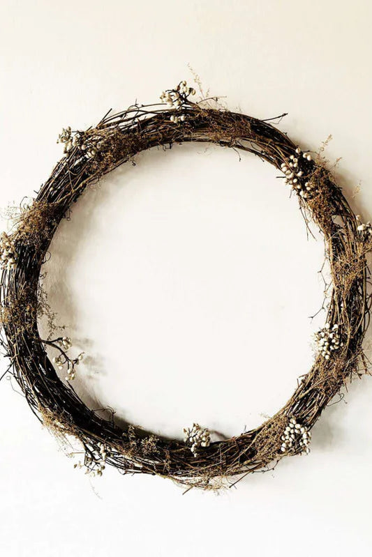 KRANS MED HVITE BÆR D 50 CM