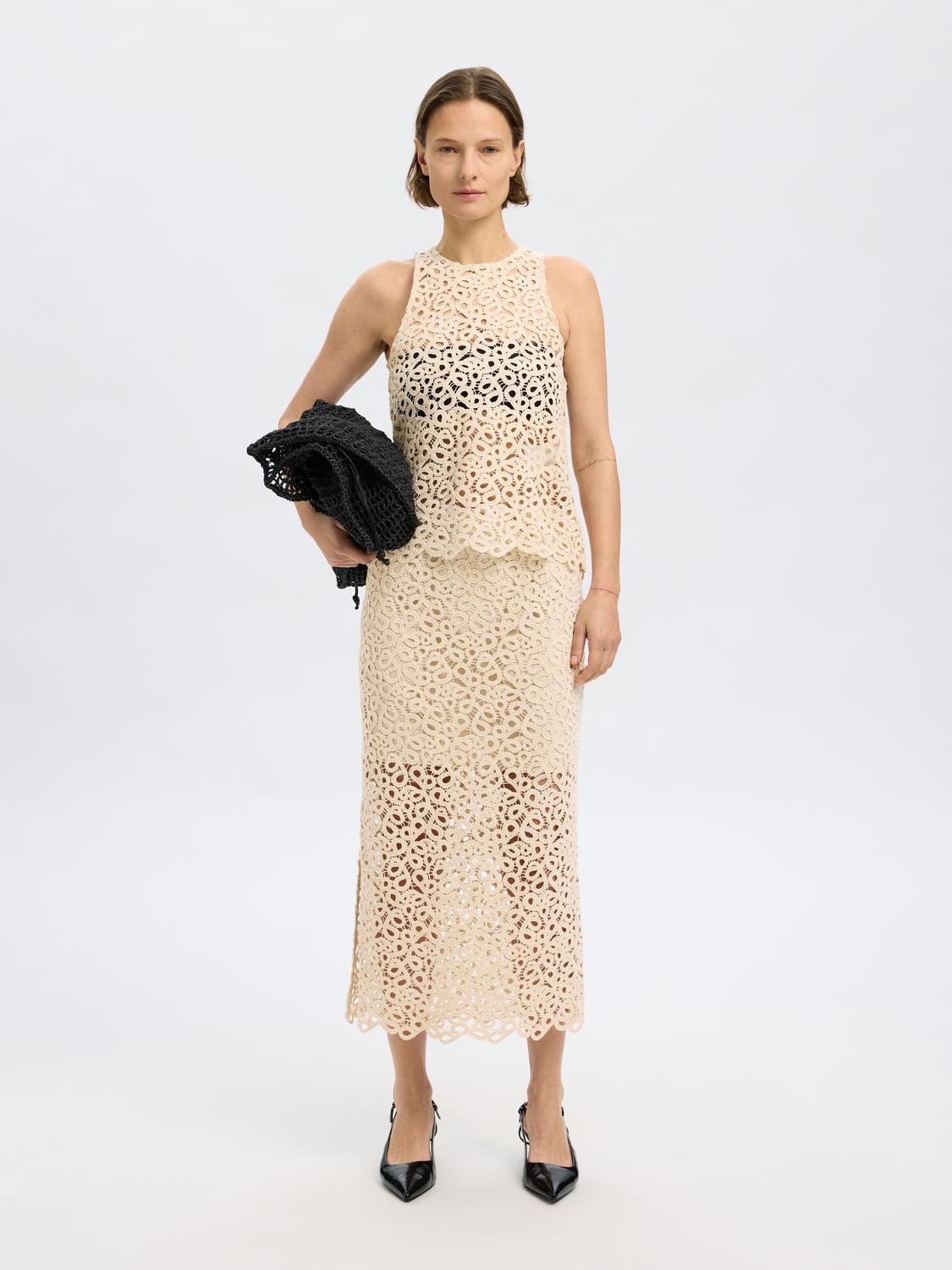 SLFALIMA HW MIDI CROCHET SKIRT B